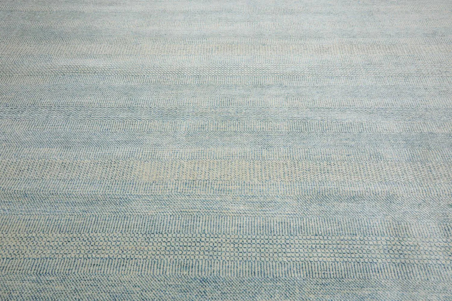 Multi Sizes Blue Hand Knotted Wool and Silk Modern Oriental Area Rug