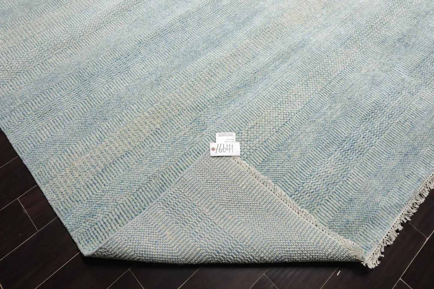 Multi Sizes Blue Hand Knotted Wool and Silk Modern Oriental Area Rug