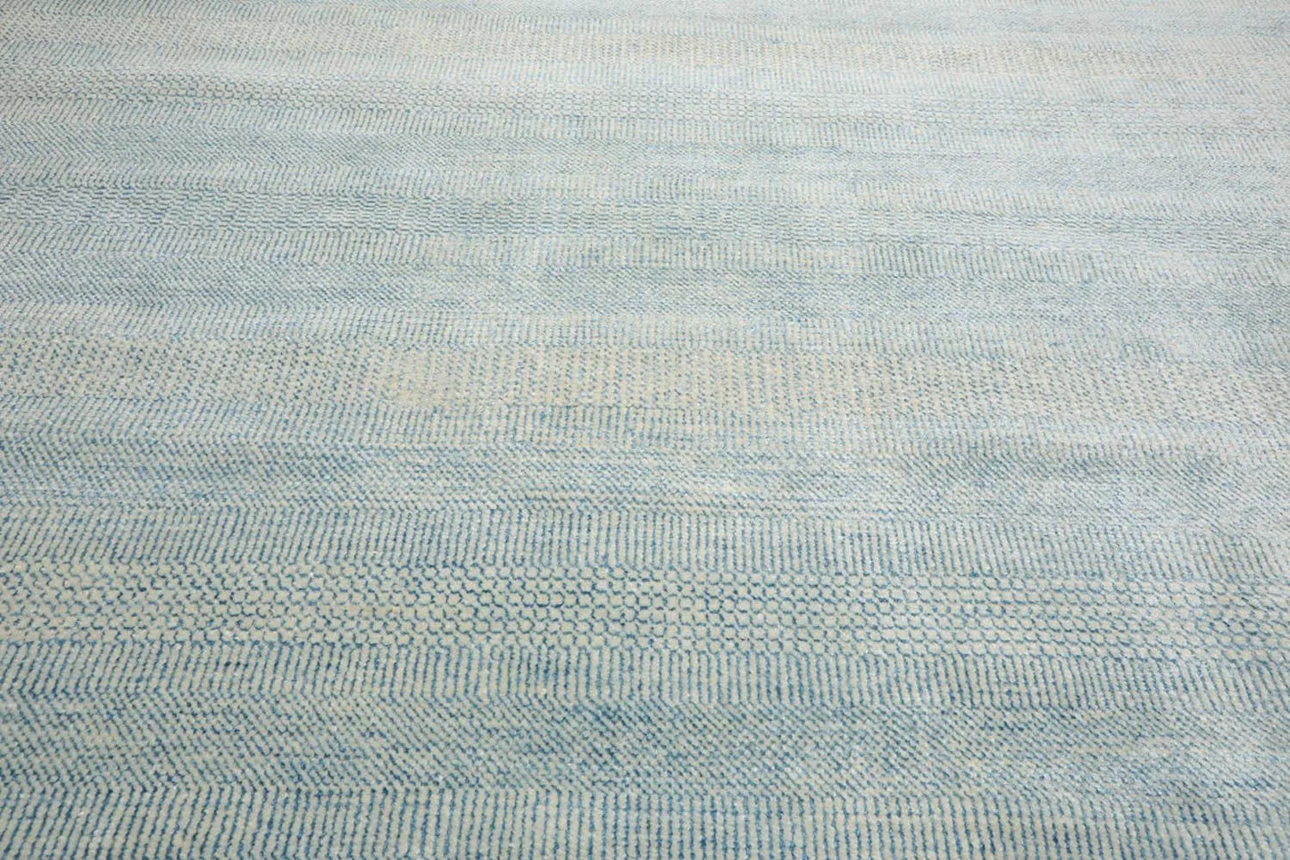 Multi Sizes Blue Hand Knotted Wool and Silk Modern Oriental Area Rug
