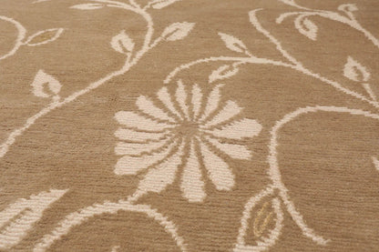8x10 Tone On Tone Beige Hand Knotted Tibetan 100% Wool Lapchi Transitional Oriental Area Rug