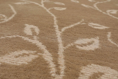 8x10 Tone On Tone Beige Hand Knotted Tibetan 100% Wool Lapchi Transitional Oriental Area Rug