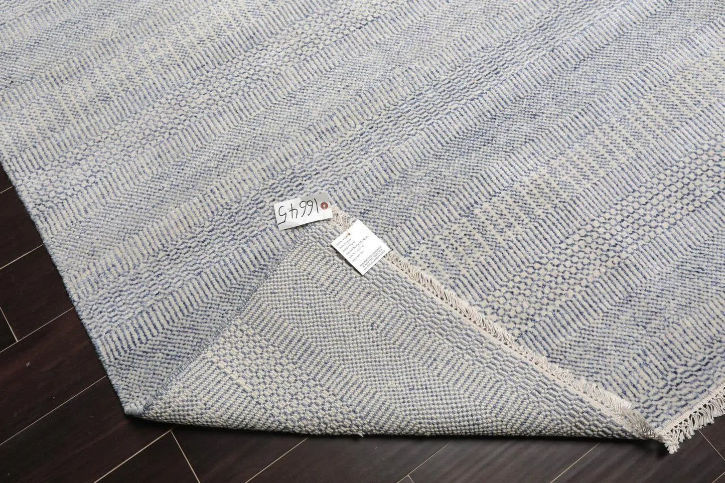 Multi Sizes Blue Hand Knotted Wool and Silk Modern Oriental Area Rug