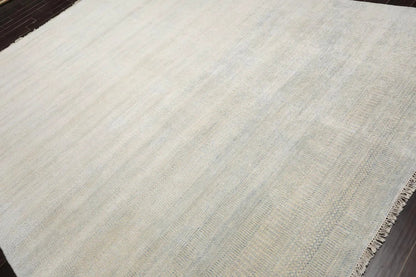 Multi Sizes Beige Hand Knotted Wool and Silk Modern Oriental Area Rug