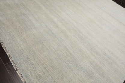 Multi Sizes Beige Hand Knotted Wool and Silk Modern Oriental Area Rug