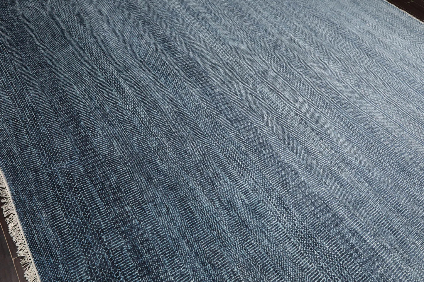 Multi Sizes Hand Knotted Wool and Silk  Modern & Contemporary  Oriental Area Rug Blue,Gray Color