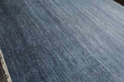 Multi Sizes Hand Knotted Wool and Silk  Modern & Contemporary  Oriental Area Rug Blue,Gray Color