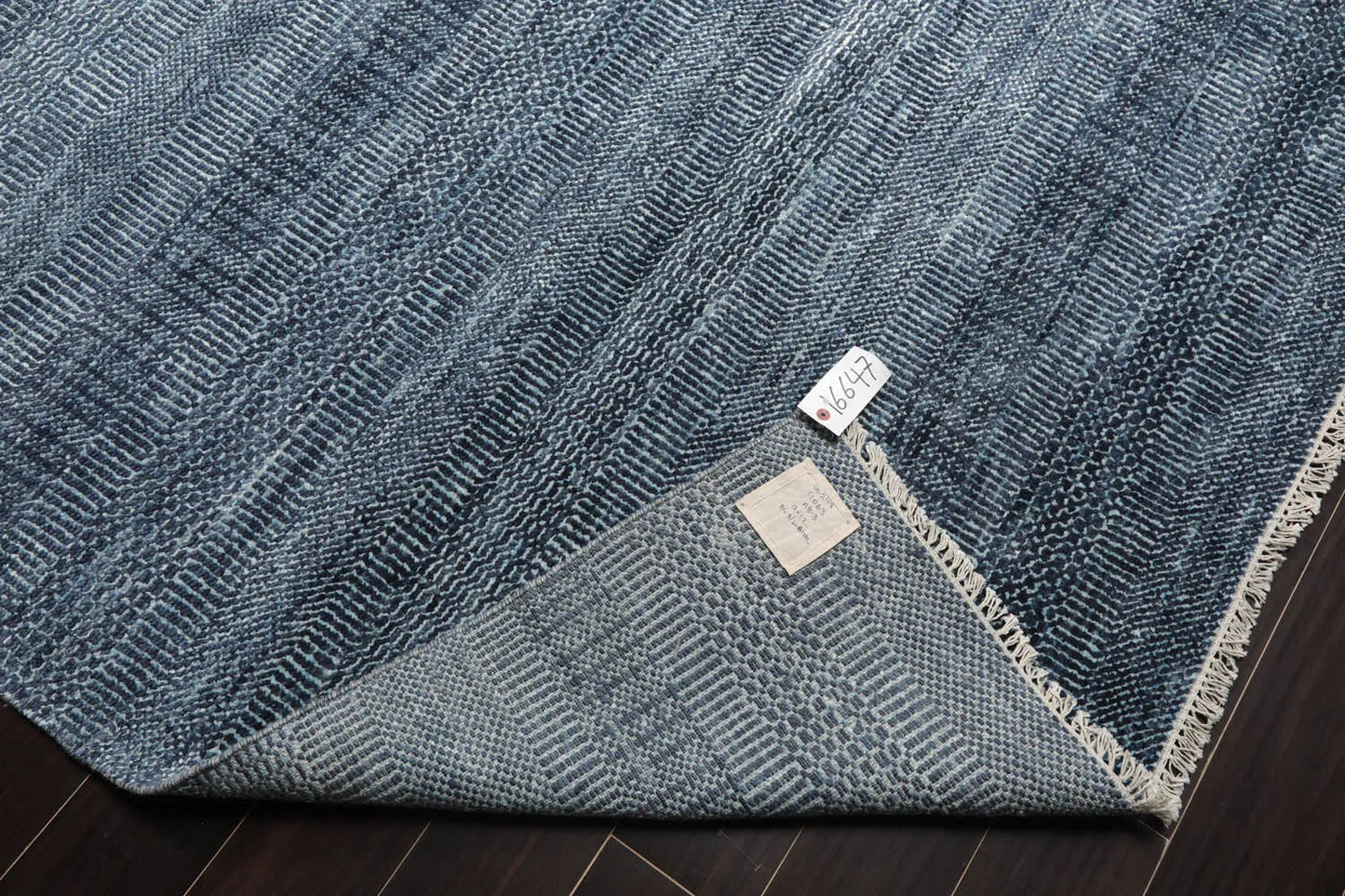 Multi Sizes Hand Knotted Wool and Silk  Modern & Contemporary  Oriental Area Rug Blue,Gray Color