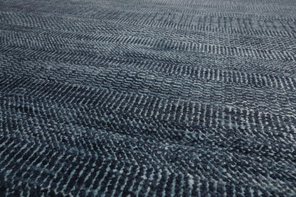 Multi Sizes Hand Knotted Wool and Silk  Modern & Contemporary  Oriental Area Rug Blue,Gray Color