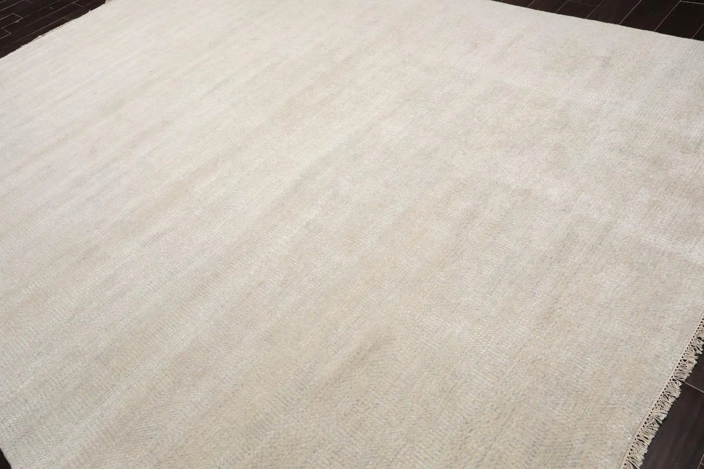 Multi Sizes Beige Hand Knotted Wool and Silk Modern Oriental Area Rug