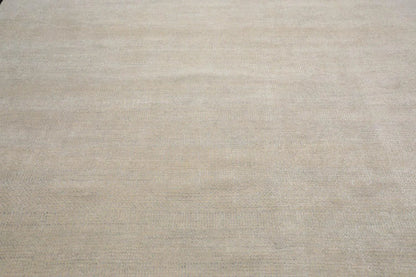 Multi Sizes Beige Hand Knotted Wool and Silk Modern Oriental Area Rug