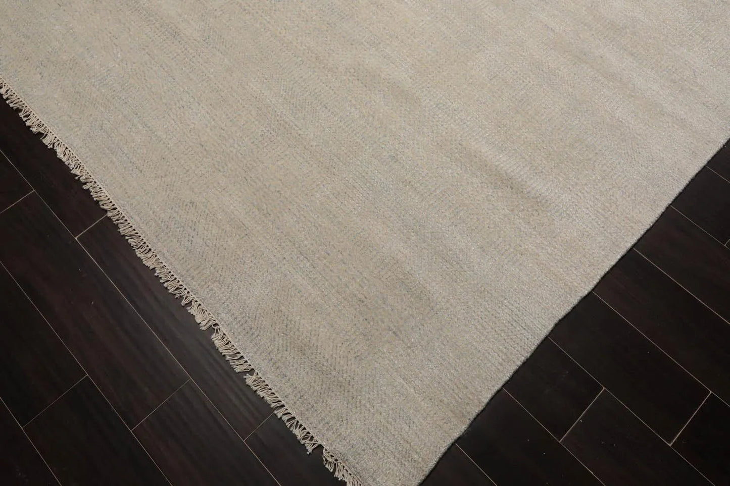 Multi Sizes Beige Hand Knotted Wool and Silk Modern Oriental Area Rug