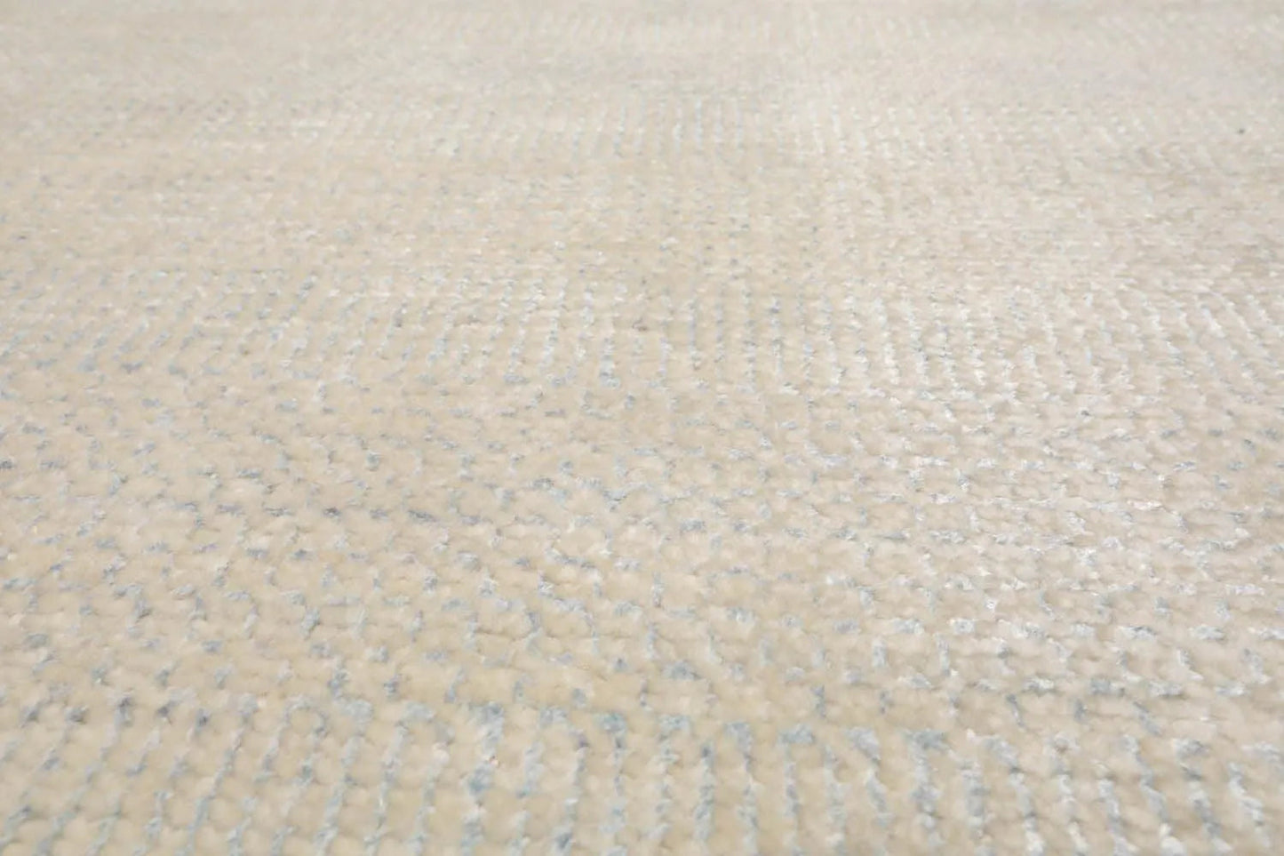 Multi Sizes Beige Hand Knotted Wool and Silk Modern Oriental Area Rug
