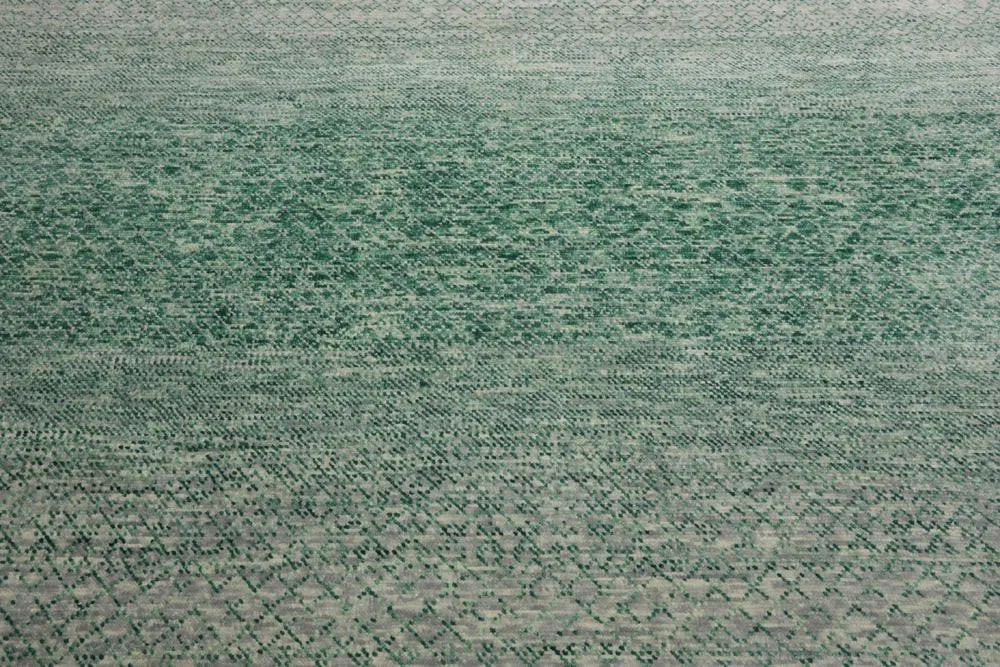 9’ x 12’ Hand Knotted 100% Wool Modern Oriental Area Rug Green, Beige, Gray