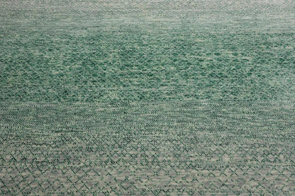 9’ x 12’ Hand Knotted 100% Wool Modern Oriental Area Rug Green, Beige, Gray