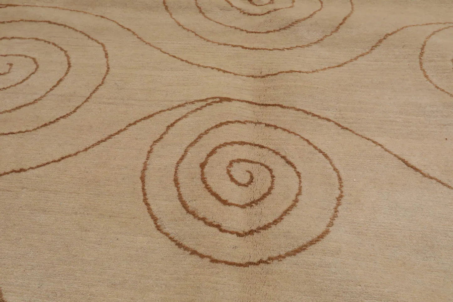 8x10 Beige,Gold Hand Knotted Tibetan Wool and Silk Tufenkian Modern & Contemporary Oriental Area Rug