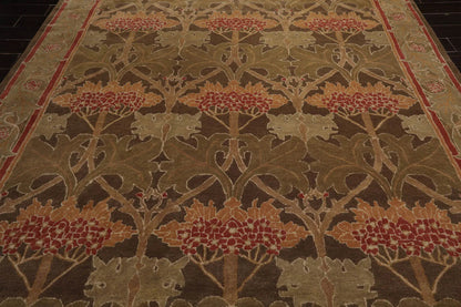 Multi Size Green, Sage Hand Tufted Hand Made 100% Wool William Morris Transitional Oriental Area Rug
