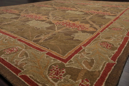 Multi Size Green, Sage Hand Tufted Hand Made 100% Wool William Morris Transitional Oriental Area Rug