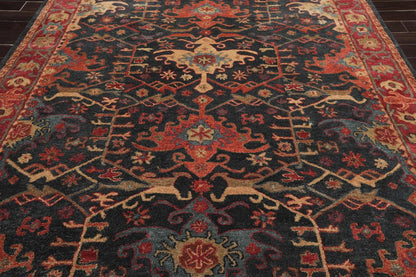 Handmade Multi Size 100% Wool Dark Blue Oriental Area Rug