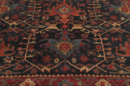 Handmade Multi Size 100% Wool Dark Blue Oriental Area Rug
