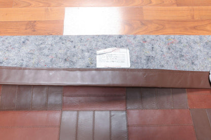 4'4" x 6'3" Hand Woven Rare Ultra Hip Designer Leather Flatweave Area rug Brown