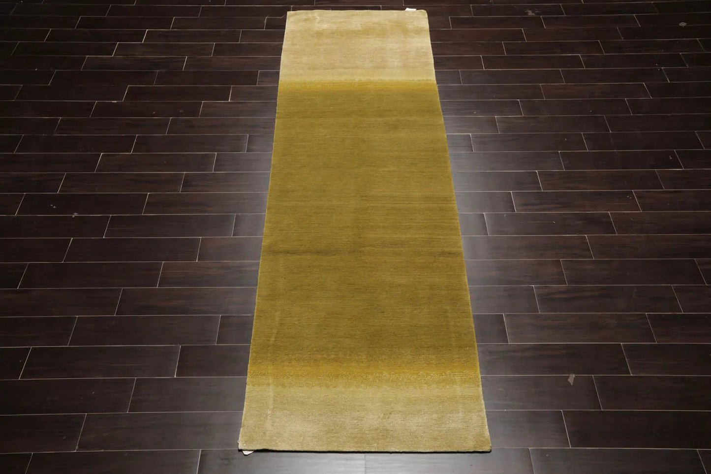 3'1''x12'1'' Runner Olive, Green Hand Knotted Tibetan 100% Wool ombre Modern & Contemporary Oriental Area Rug