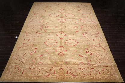 12'6''x17'11'' Palace Pistacchio, BeigeHand Knotted 100% Wool Chobi Peshawar Traditional Oriental Area Rug
