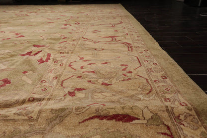12'6''x17'11'' Palace Pistacchio, BeigeHand Knotted 100% Wool Chobi Peshawar Traditional Oriental Area Rug