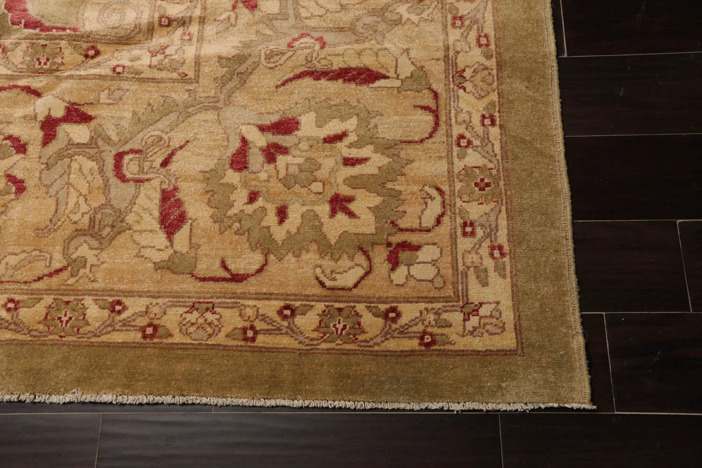 12'6''x17'11'' Palace Pistacchio, BeigeHand Knotted 100% Wool Chobi Peshawar Traditional Oriental Area Rug