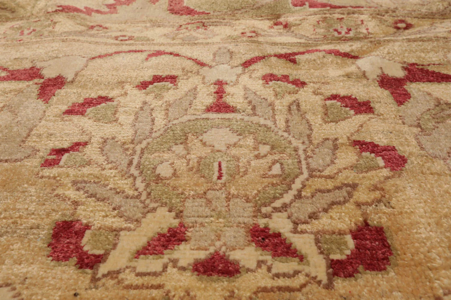 12'6''x17'11'' Palace Pistacchio, BeigeHand Knotted 100% Wool Chobi Peshawar Traditional Oriental Area Rug