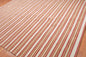 9'2" x 11'8" Contemporary Stripes Designer Cotton Flatweave Area Rug Beige