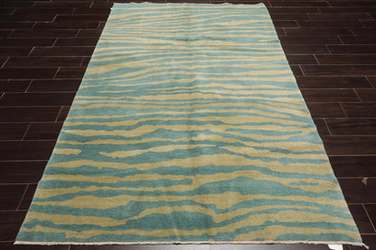 5x7 Turquoise, Mint Hand Knotted Tibetan 100% Wool Michaelian & Kohlberg Modern & Contemporary Oriental Area Rug