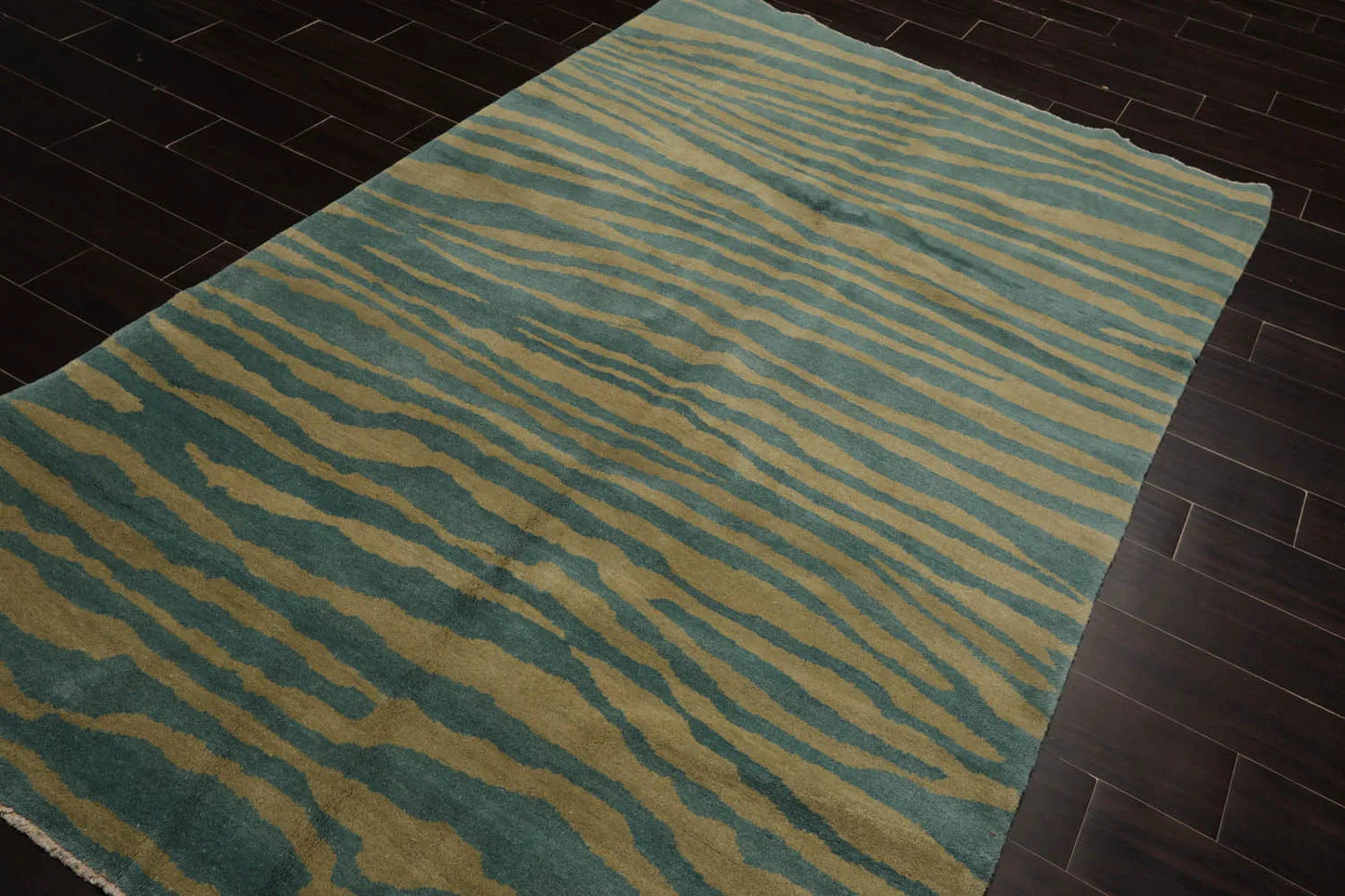 5x7 Turquoise, Mint Hand Knotted Tibetan 100% Wool Michaelian & Kohlberg Modern & Contemporary Oriental Area Rug