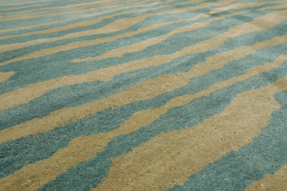 5x7 Turquoise, Mint Hand Knotted Tibetan 100% Wool Michaelian & Kohlberg Modern & Contemporary Oriental Area Rug