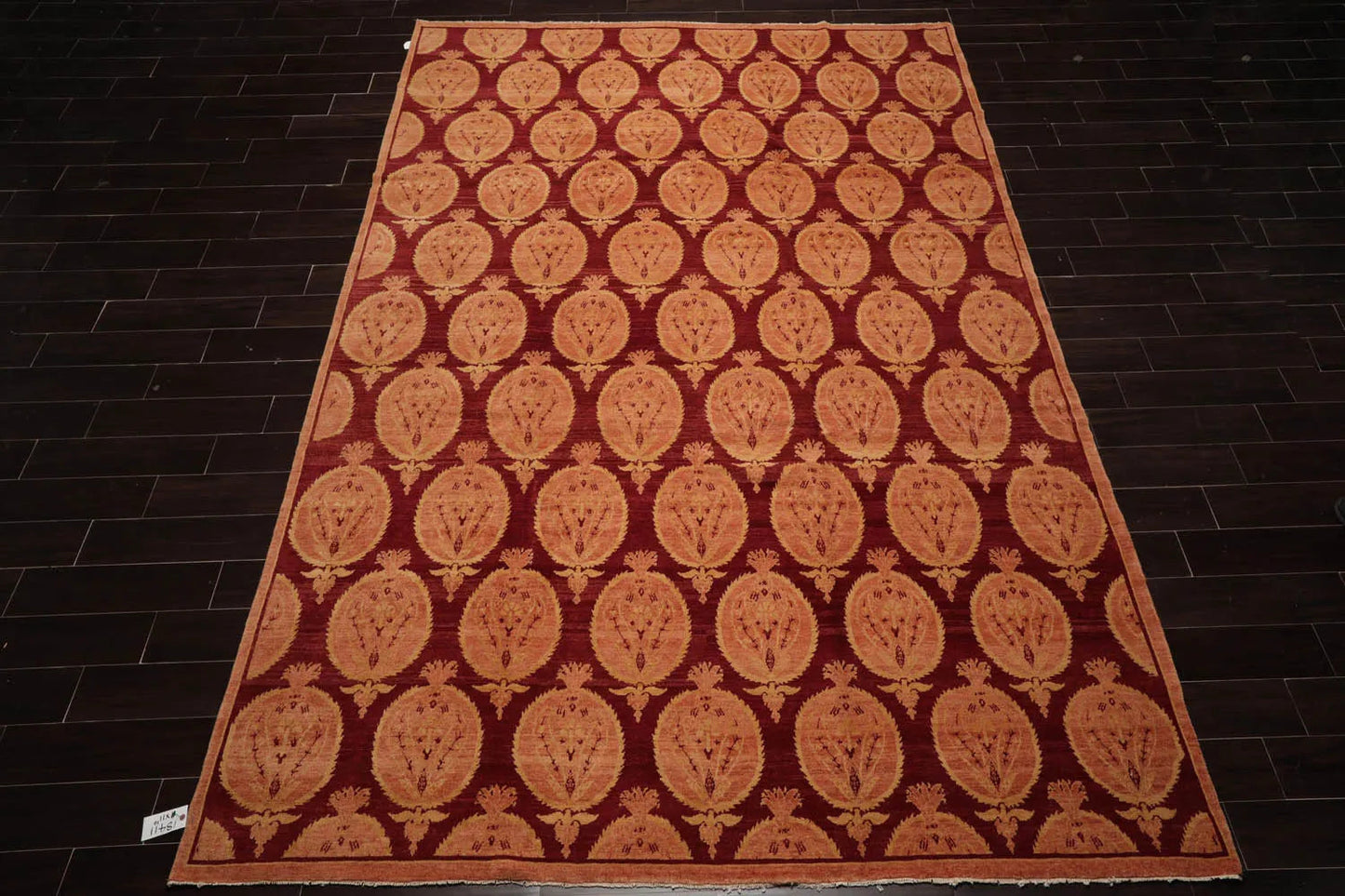 9x12 Rust, Peach Hand Knotted Tibetan 100% Wool Michaelian & Kohlberg Transitional Oriental Area Rug