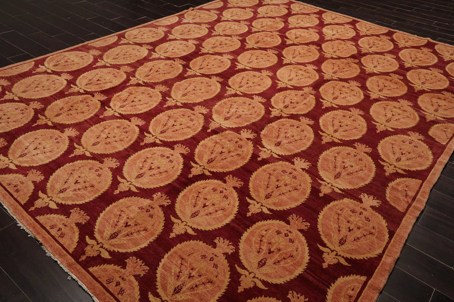 9x12 Rust, Peach Hand Knotted Tibetan 100% Wool Michaelian & Kohlberg Transitional Oriental Area Rug