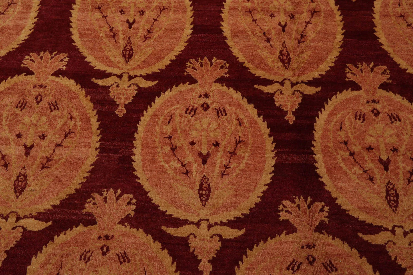 9x12 Rust, Peach Hand Knotted Tibetan 100% Wool Michaelian & Kohlberg Transitional Oriental Area Rug