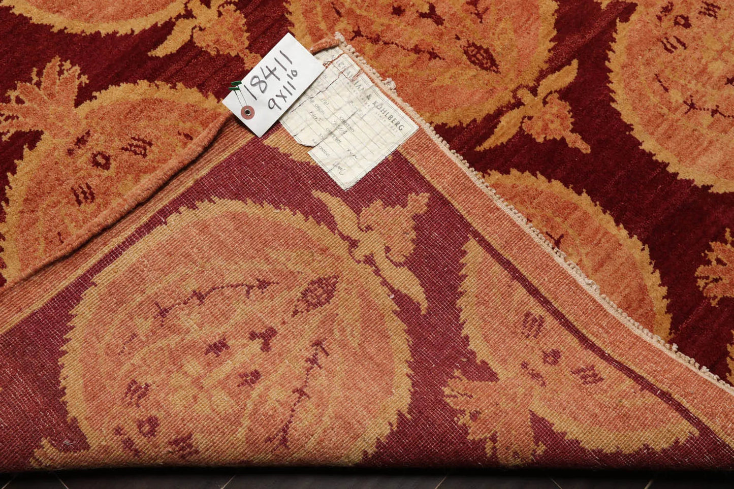 9x12 Rust, Peach Hand Knotted Tibetan 100% Wool Michaelian & Kohlberg Transitional Oriental Area Rug