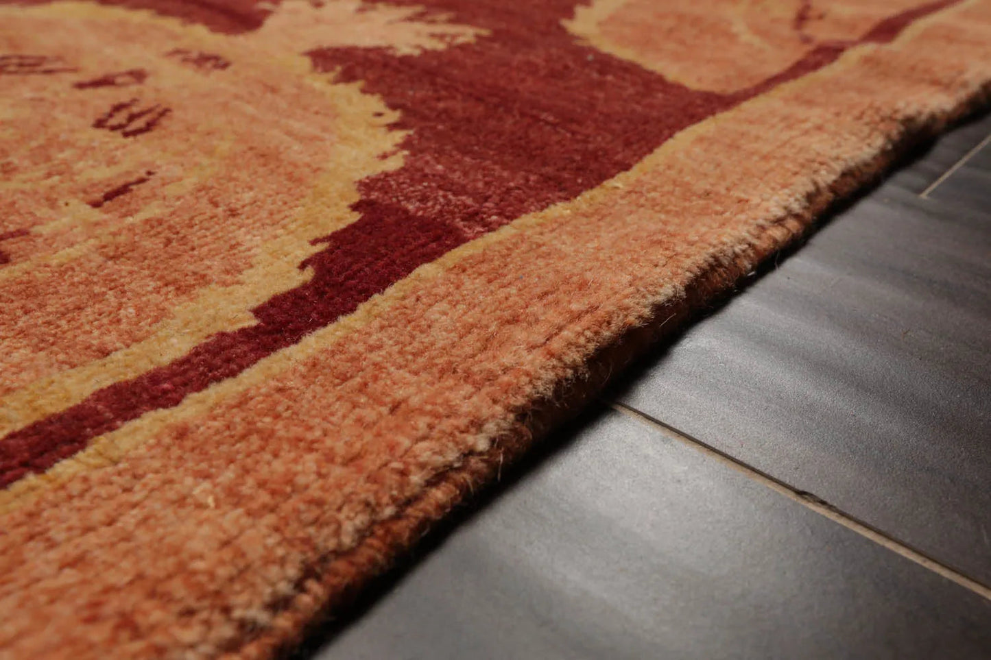 9x12 Rust, Peach Hand Knotted Tibetan 100% Wool Michaelian & Kohlberg Transitional Oriental Area Rug