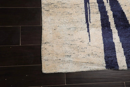 10x14 Beige, Ivory Hand Knotted Tibetan Bamboo Silk Tibetan Modern & Contemporary Oriental Area Rug