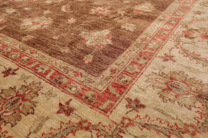 7'11" x 9'5" Hand Knotted 100% Wool Peshawar Traditional Oriental Area Rug Brown