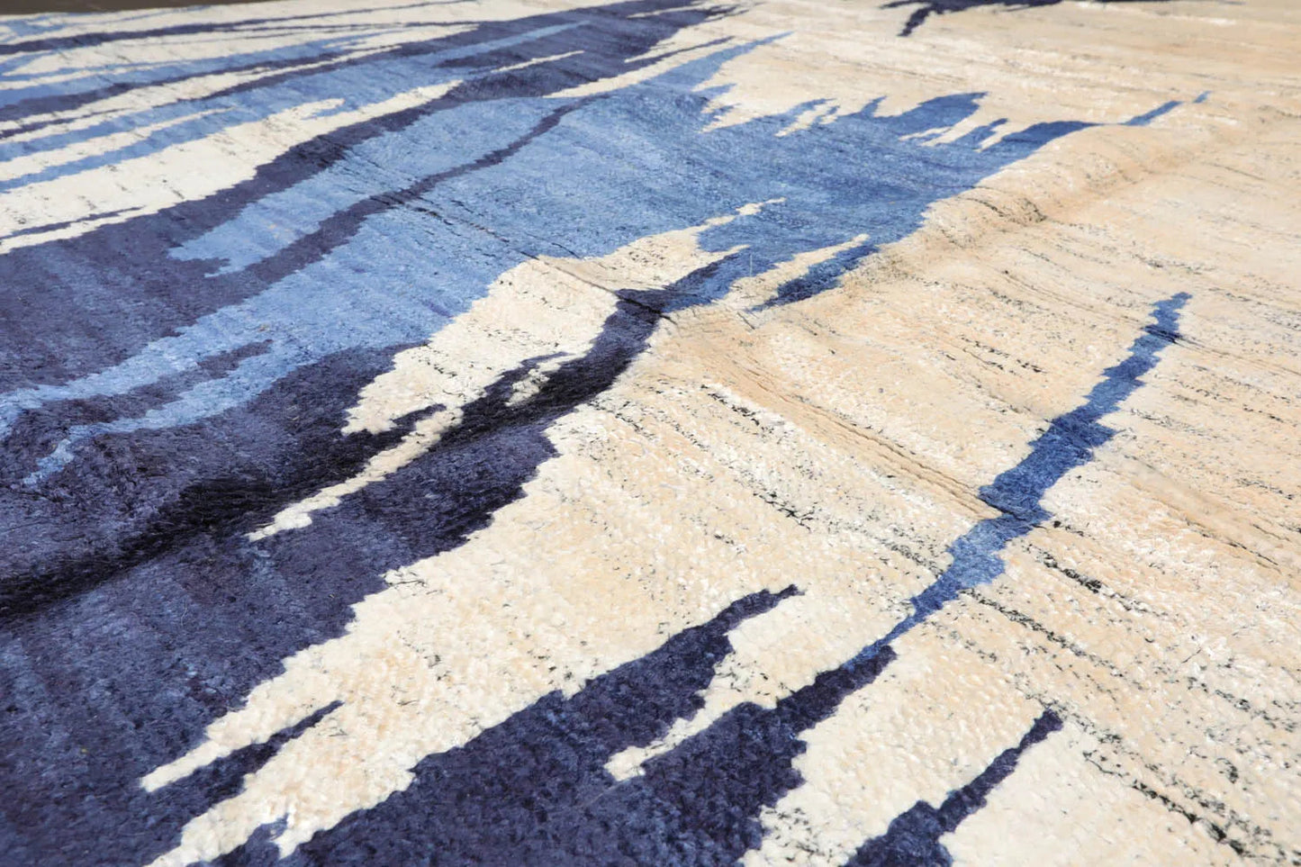 10x14 Beige, Ivory Hand Knotted Tibetan Bamboo Silk Tibetan Modern & Contemporary Oriental Area Rug