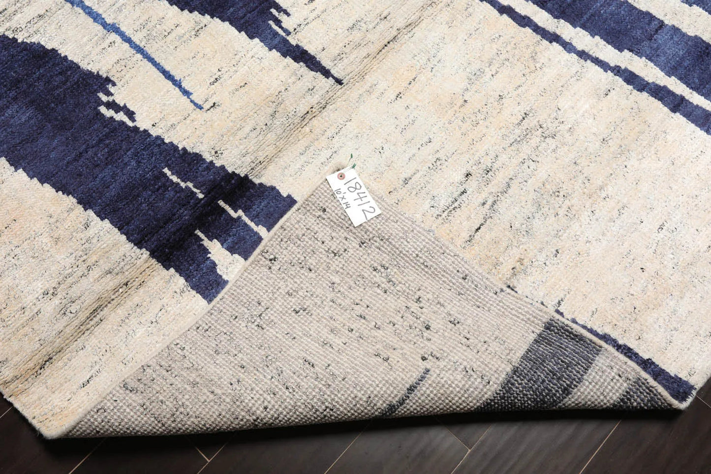 10x14 Beige, Ivory Hand Knotted Tibetan Bamboo Silk Tibetan Modern & Contemporary Oriental Area Rug