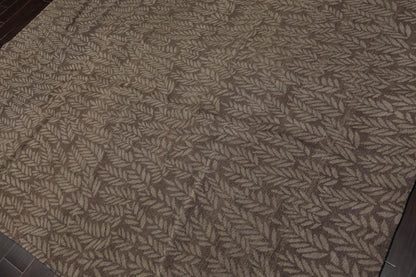 6'1" x 9' Lapchi Hand Knotted Wool Botanical Rosemary Tibetan Area Rug Taupe