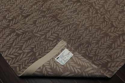 6'1" x 9' Lapchi Hand Knotted Wool Botanical Rosemary Tibetan Area Rug Taupe