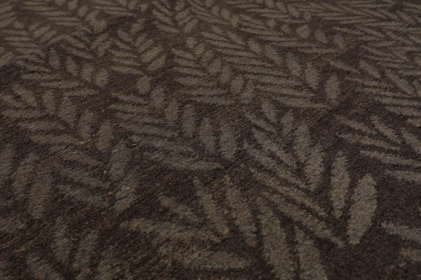 6'1" x 9' Lapchi Hand Knotted Wool Botanical Rosemary Tibetan Area Rug Taupe