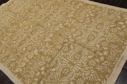 5’11” x 8’10" Lapchi Hand Knotted Wool & Silk Loop Pile Fandago Tibetan Area Rug