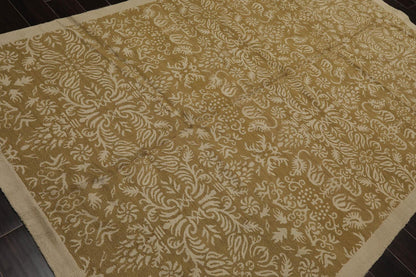 5’11” x 8’10" Lapchi Hand Knotted Wool & Silk Loop Pile Fandago Tibetan Area Rug