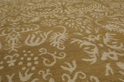 5’11” x 8’10" Lapchi Hand Knotted Wool & Silk Loop Pile Fandago Tibetan Area Rug