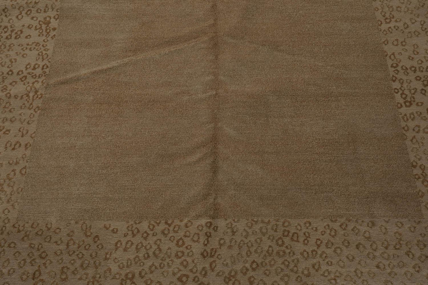 6'1" x 9' Lapchi Hand Knotted Wool & Silk Animal Print Tibetan Area Rug Beige
