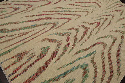8’5”x11’6" Hand Knotted 100% Wool Peshawar Modern Oriental Area Rug Beige